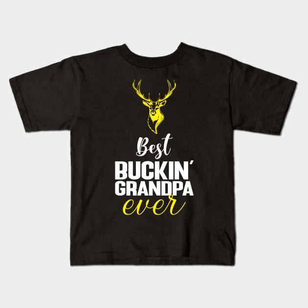 Best buckin' grandpa ever Kids T-Shirt by FatTize